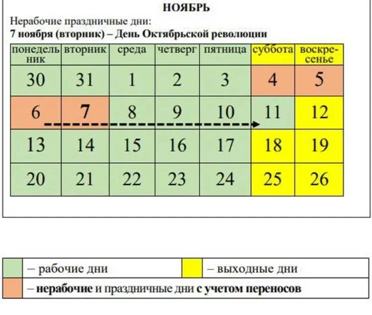 В ноябре белорусов ждет четыре выходных подряд