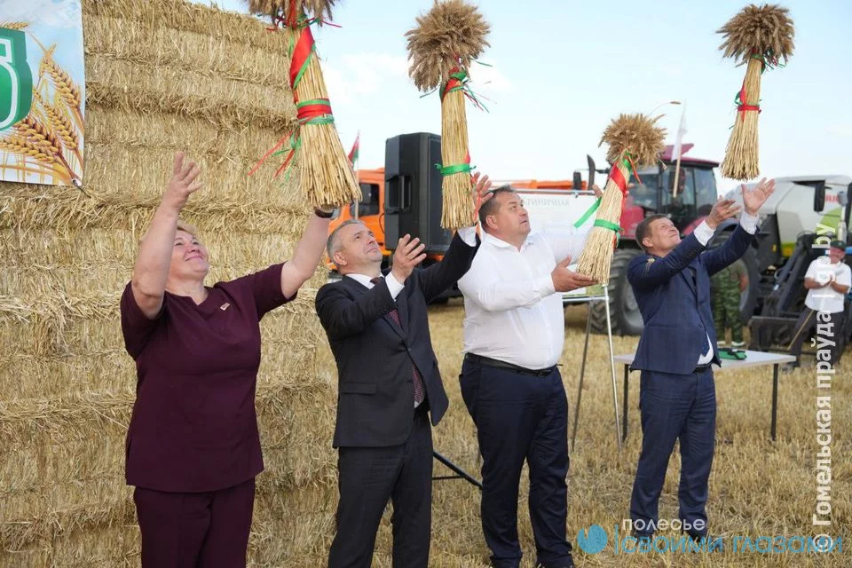 Первый сноп подброшен в небо