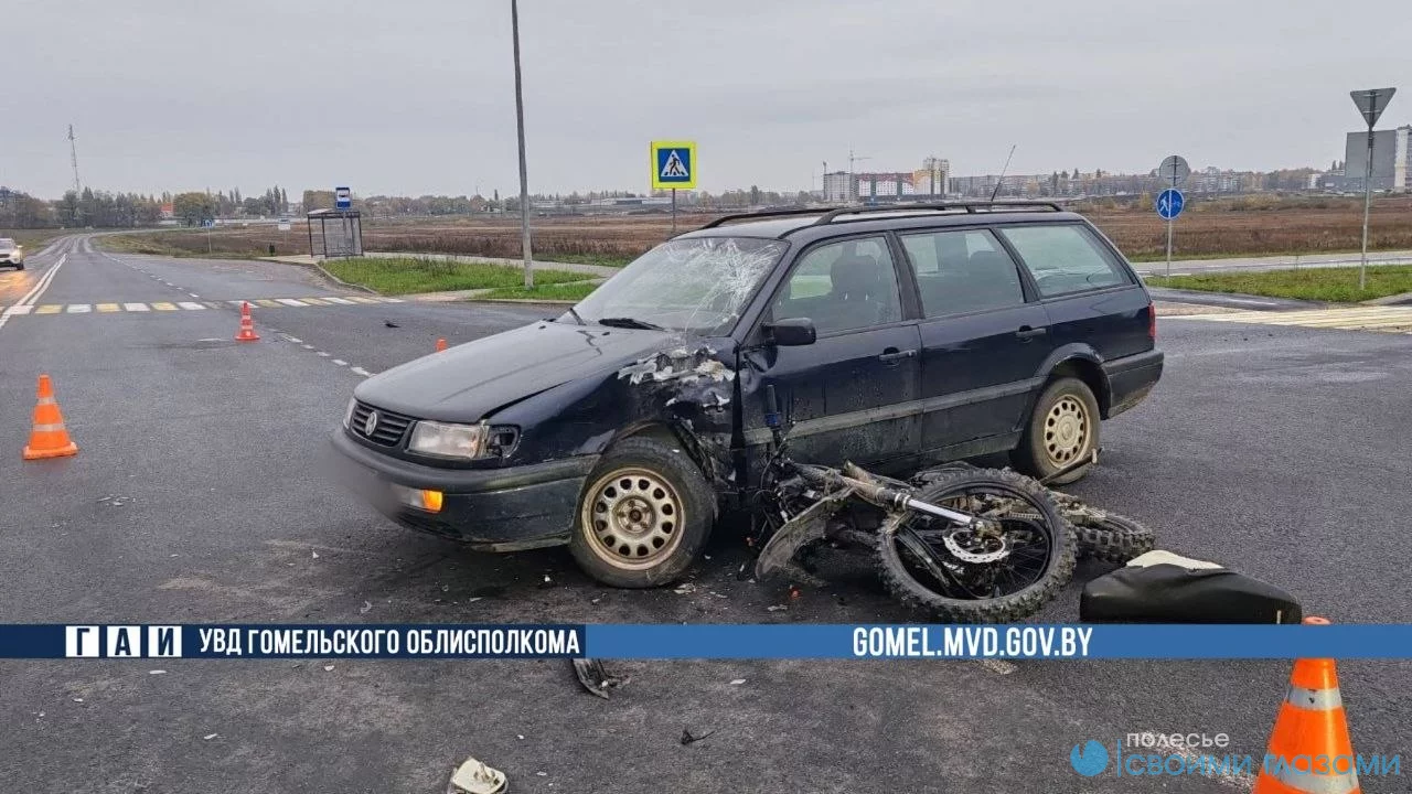 В Мозыре  пострадал мотоциклист